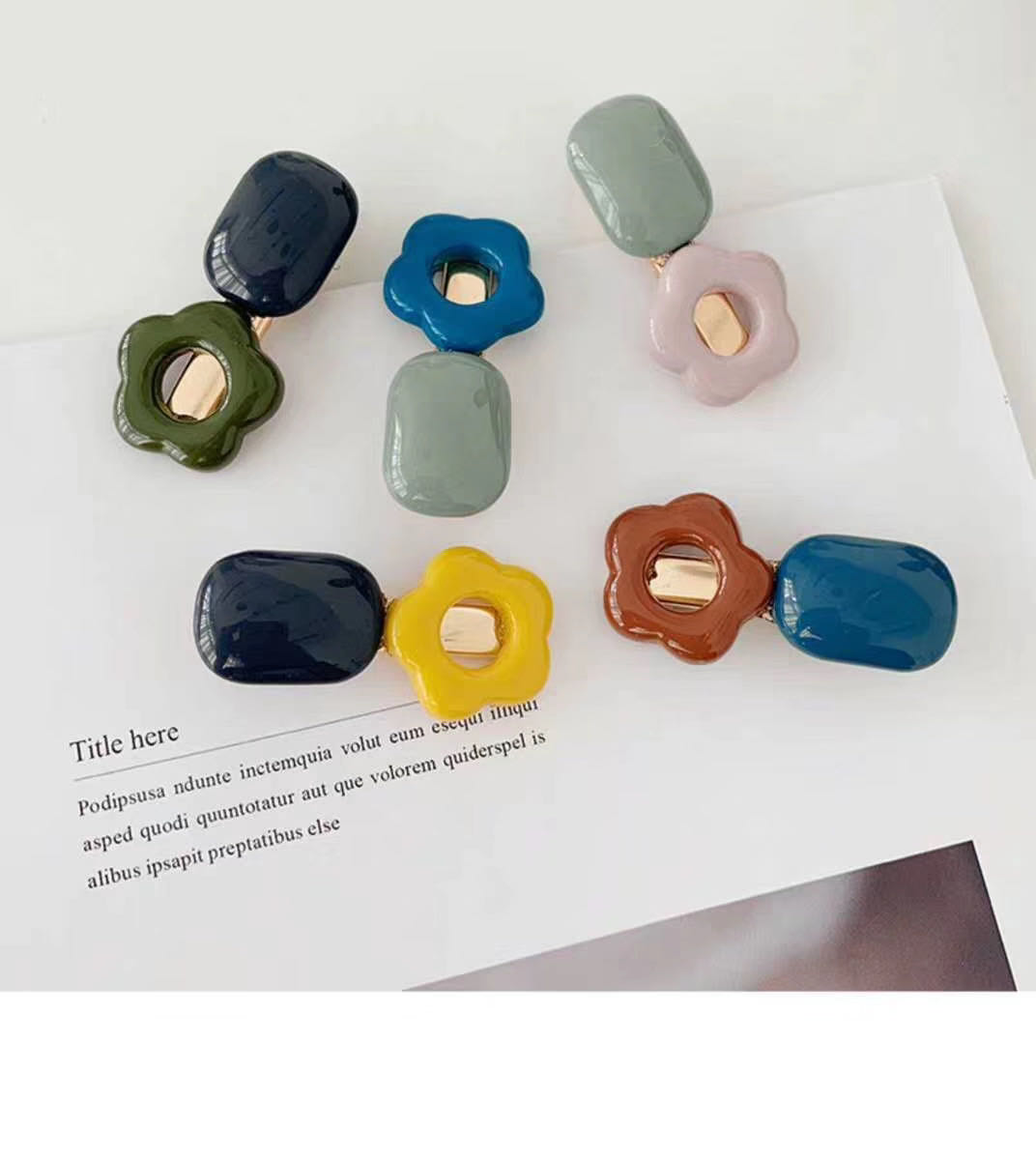 少女可爱花花发夹甜美侧边夹头发夹子头饰顶夹简约刘海夹森系发卡