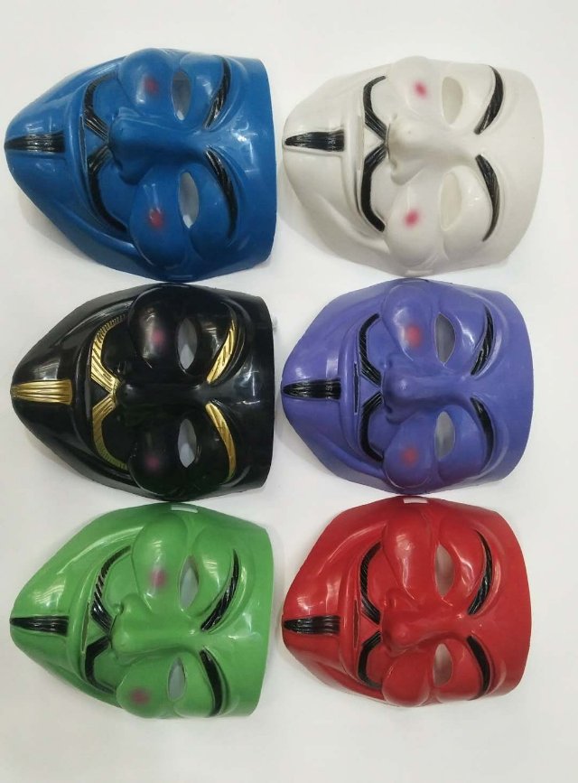 Mustache masks, clowns, terrifying funny faces, funny makeup props, Halloween and Easter toys