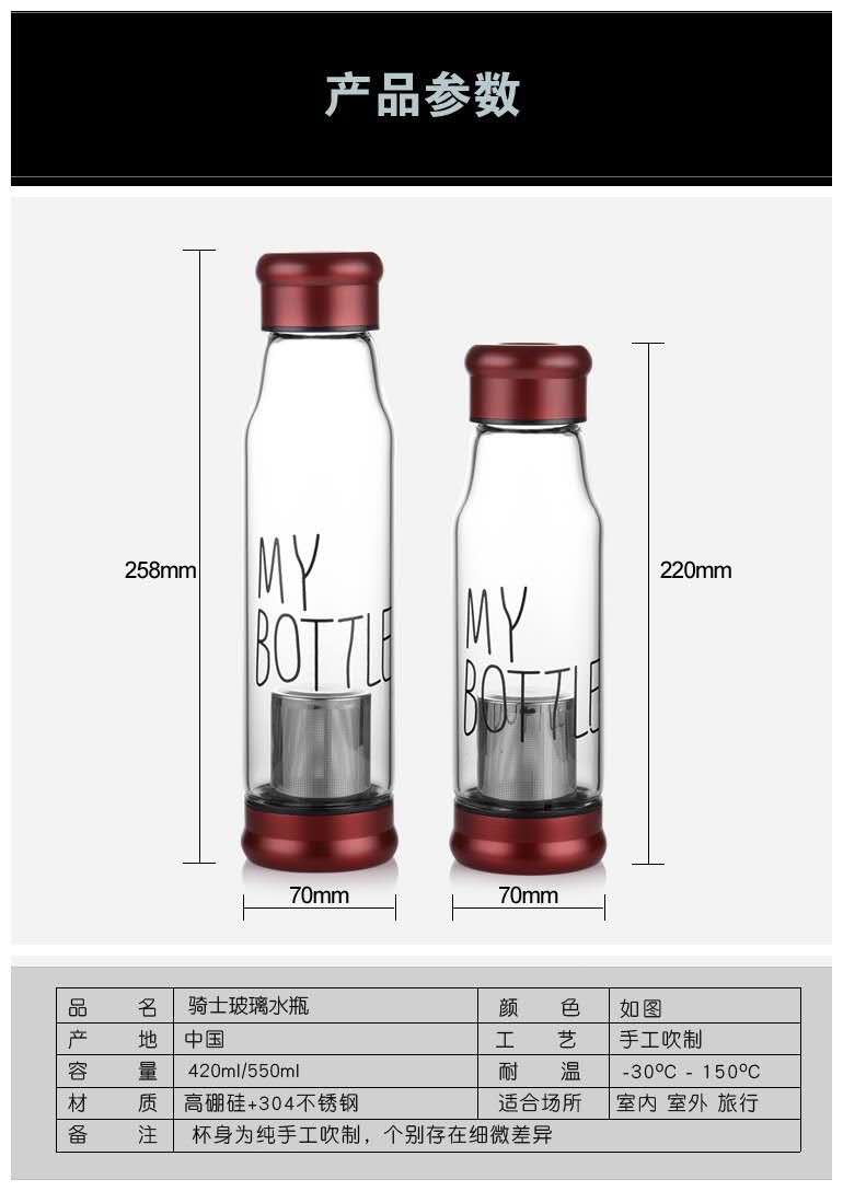 玻璃杯水杯茶杯节日送人礼物礼品细节图