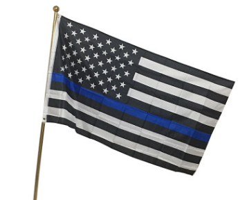 涤纶丝网印90*150CM蓝条旗蓝色条纹黑白蓝条美国旗帜图