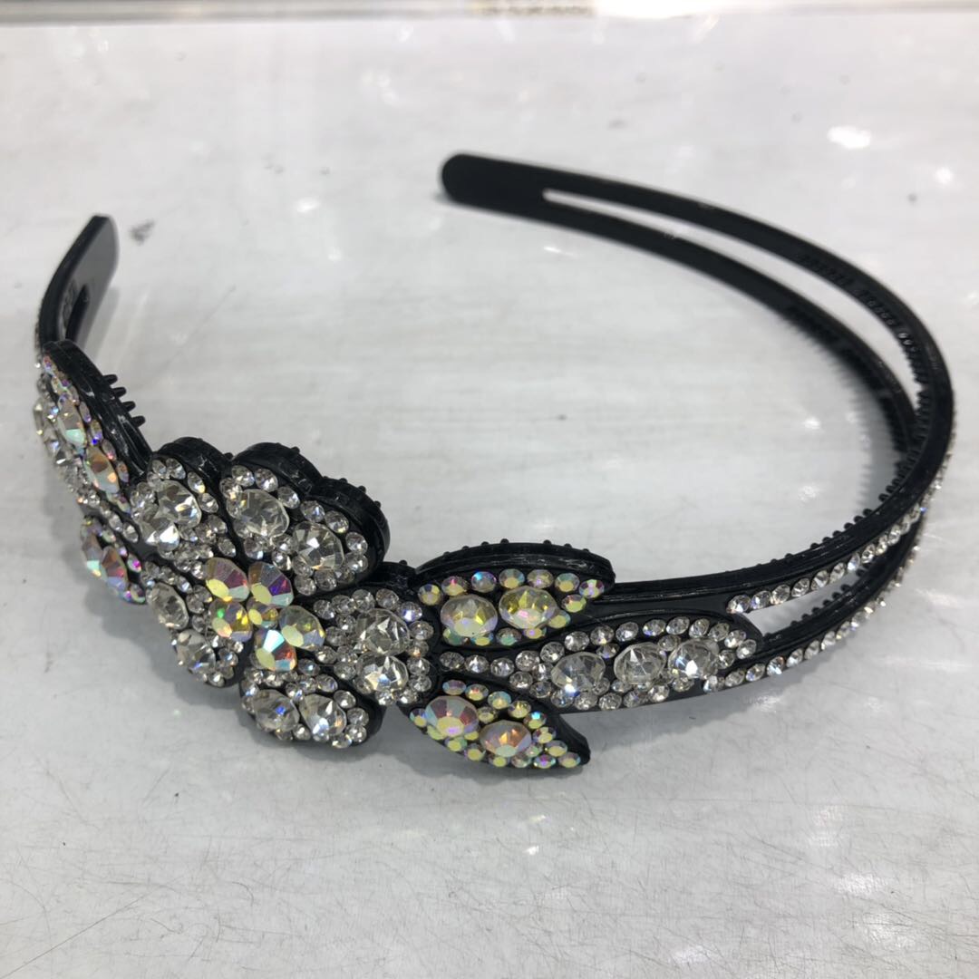 Korean-style fashionable women's headwear with diamond flower headbands