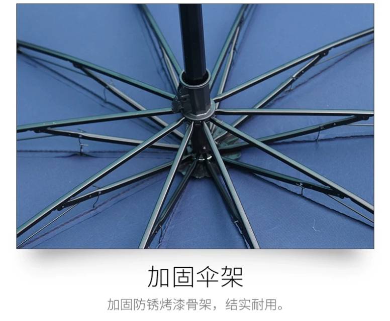 加大号双人晴雨伞两用三折叠黑胶遮阳伞防紫外线男女太阳伞全自动细节图
