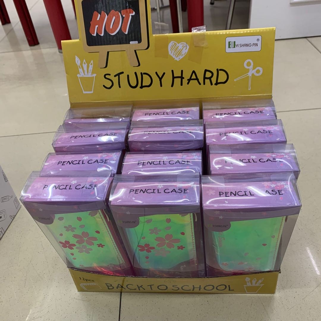 High grade flower laser pencil bag high capacity stationery bag Student pencil box stationery storage bag elegant packaging thumbnail