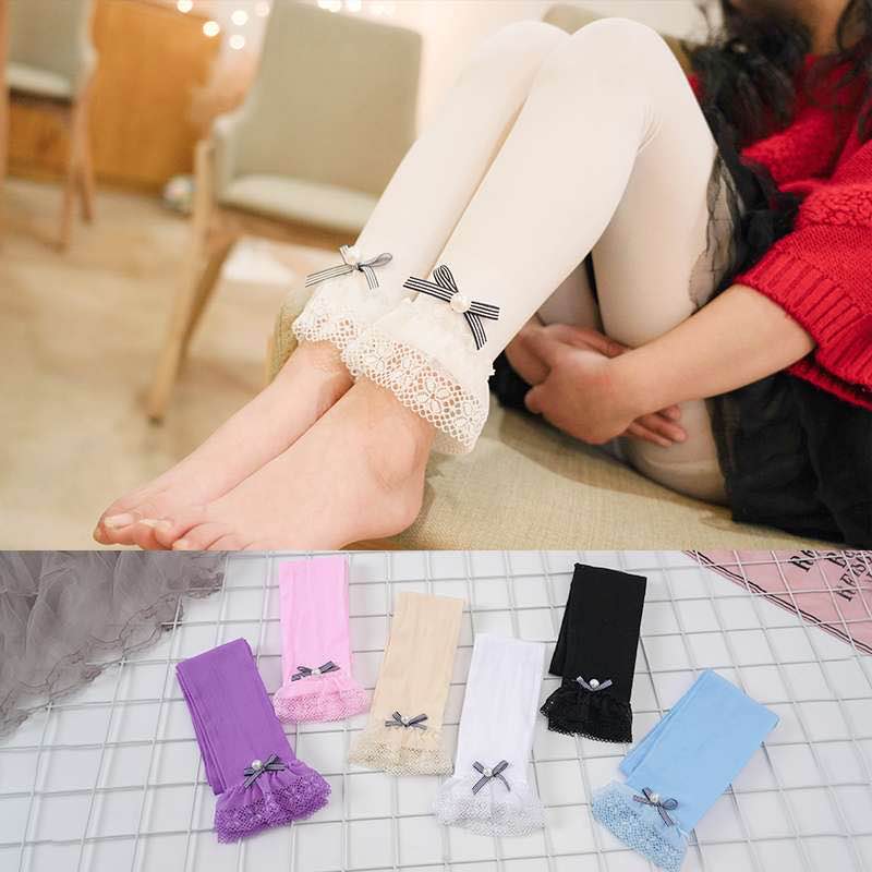 Girls' leggings 2020 Spring and autumn collection Children's basic, versatile, slim stretch pants with open cuffs, casual pants details Picture