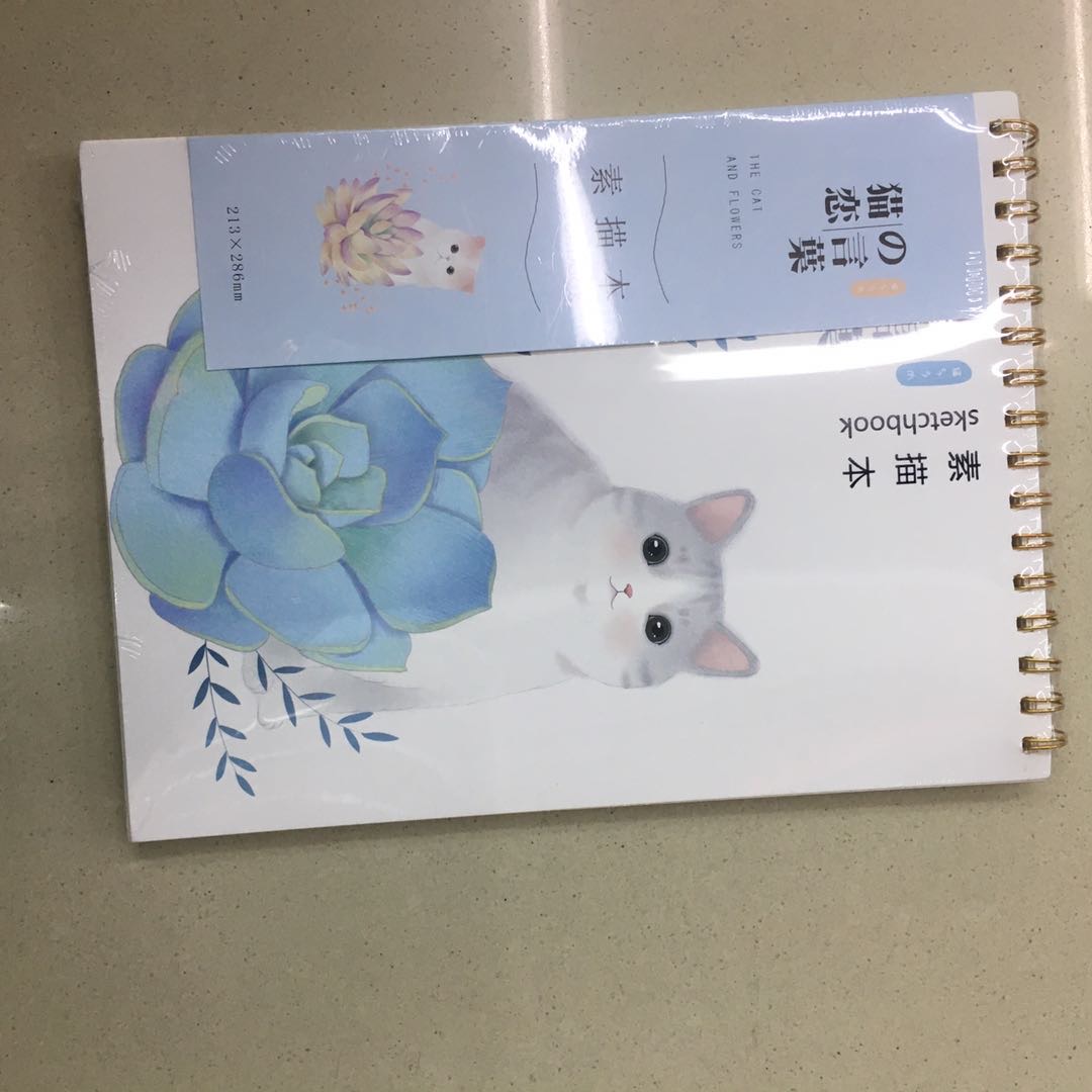 S-18049猫恋花物语素描本加厚空白素描本a4速写本手绘画画本产品图