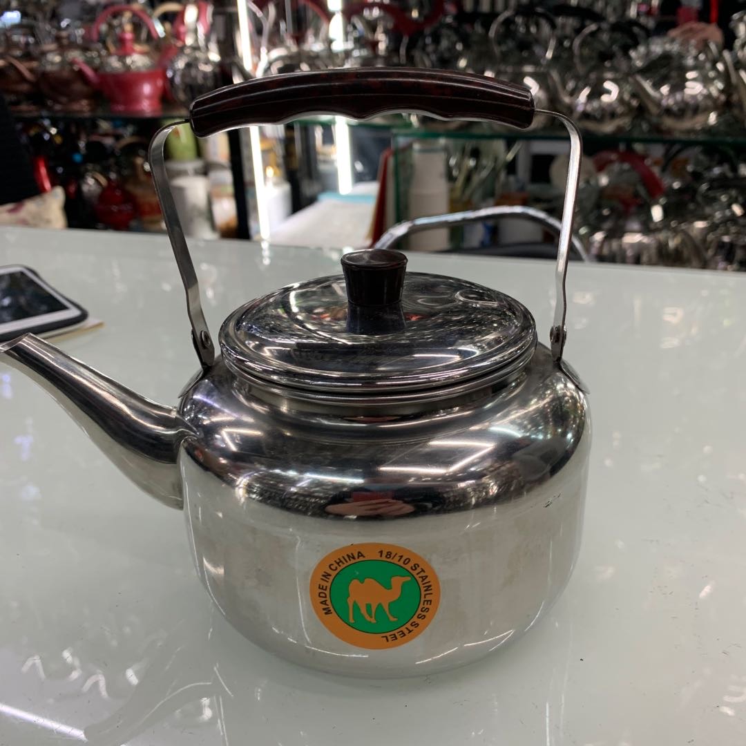 Stainless steel teapot kettle with wooden handle