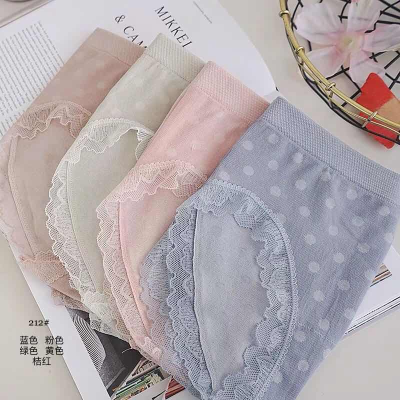 女士性感舒适无痕抗菌花边内裤时尚简约薄款