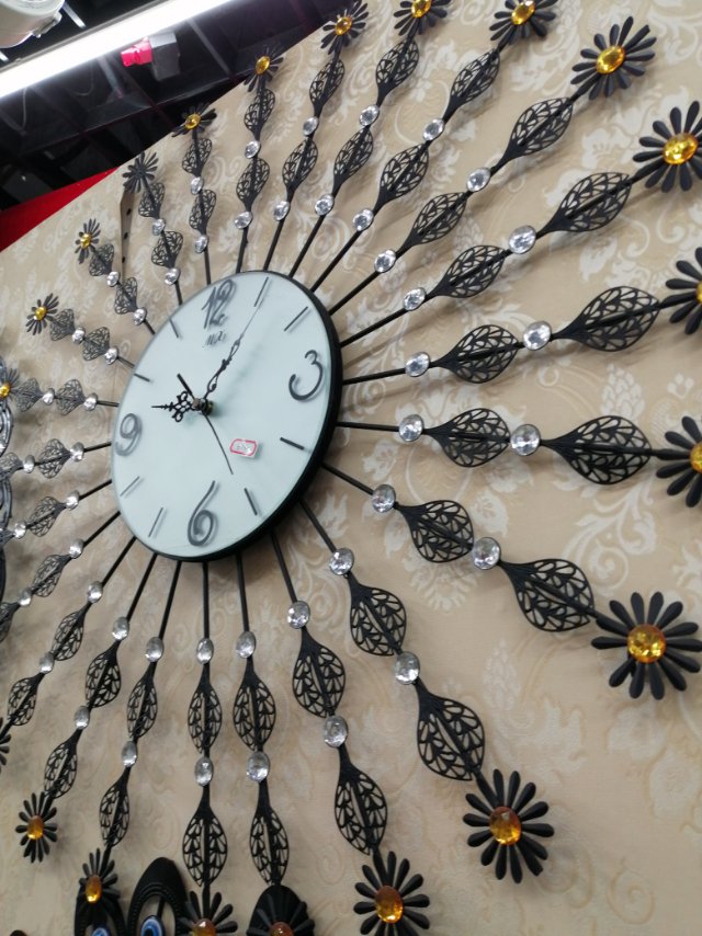 挂钟/钟表/木纹闹钟/diy/无线充产品图