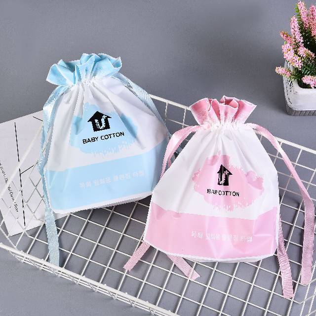 Frosted Pe Rope Belt Pocket Cartoon Drawstring Bag Drawstring Travel Shoe Bag Face Towel Storage Bag Custom details Picture