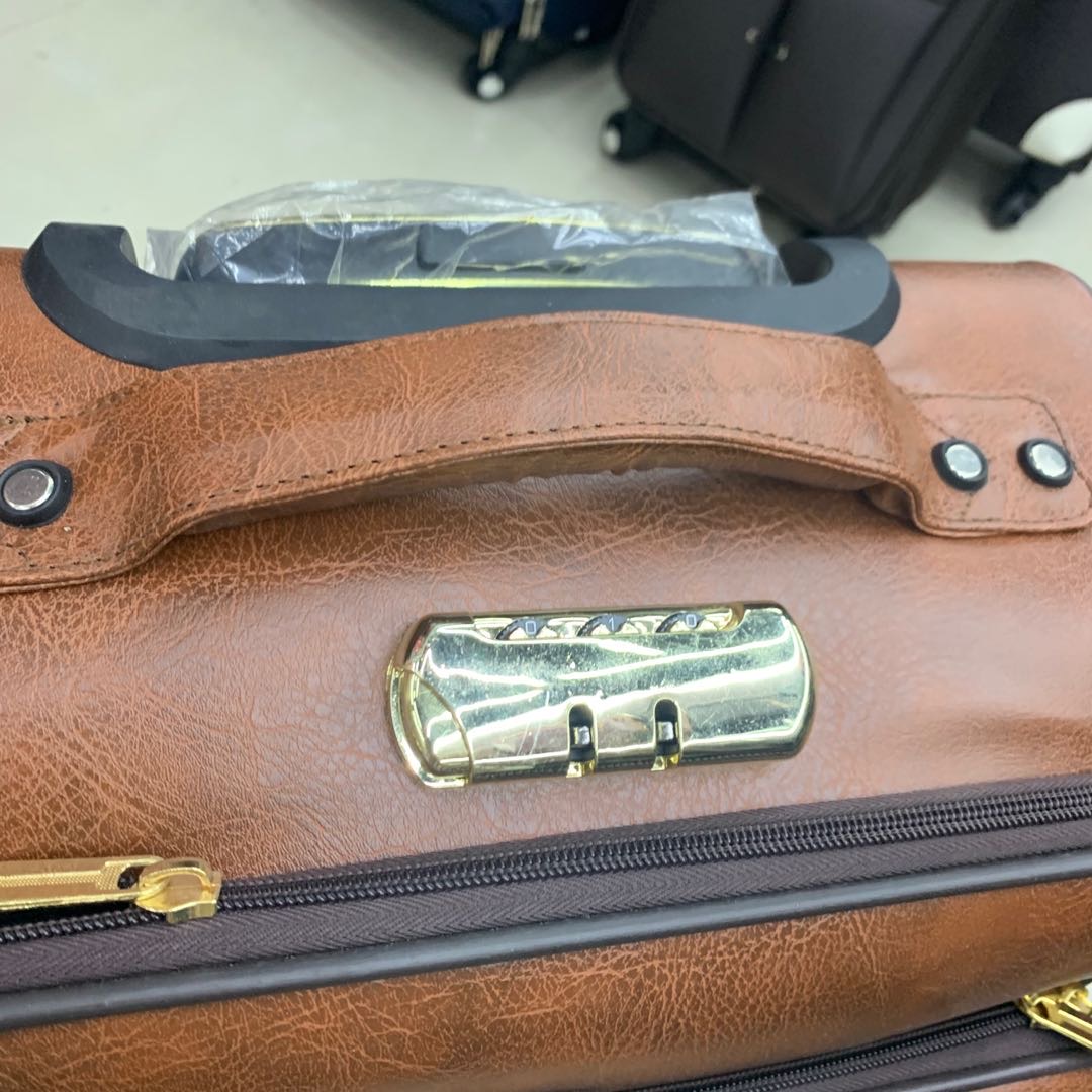 行李箱三件套复古旅行皮质商务密码箱拉杆花纹产品图
