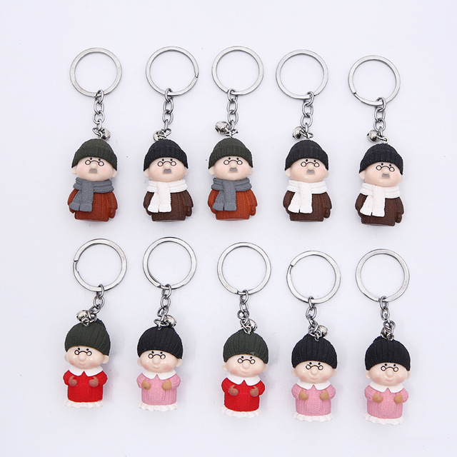 Wholesale of PVC dolls, keychains, couple pendants, key chains, small gifts and promotional items for grandpas and grandmas