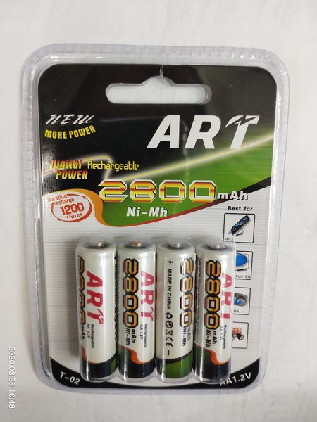 ART四粒卡装AA1.2V可充电式电池