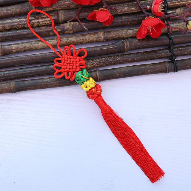 National Wind Features Chinese Knot Fringe Pendant Exchequer Ball Small Chinese Knot Pendant Chinese Wind Small Gift Foreigner details Picture