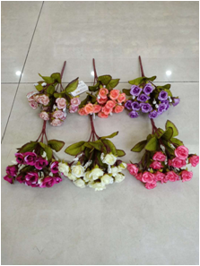 Top - grade imitation silk cloth autumn 15 head pomegranate mei wall cabinet decoration wedding decoration thumbnail