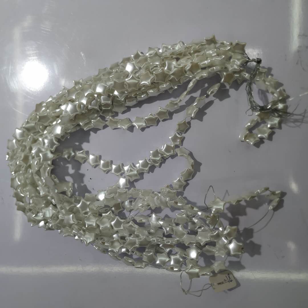 Milky white five-pointed star bracelet beaded DIY handcrafted creative accessory craft jewelry