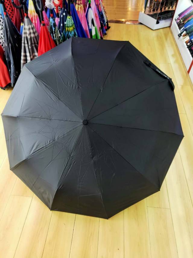 雨伞晴雨两用男女全自动折叠伞纯色简约大号加固定制印logo广告伞产品图