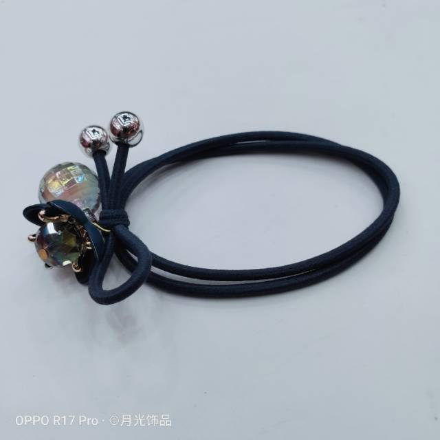 Korean style trendy and fashionable blue flower acrylic hair tie Specification image