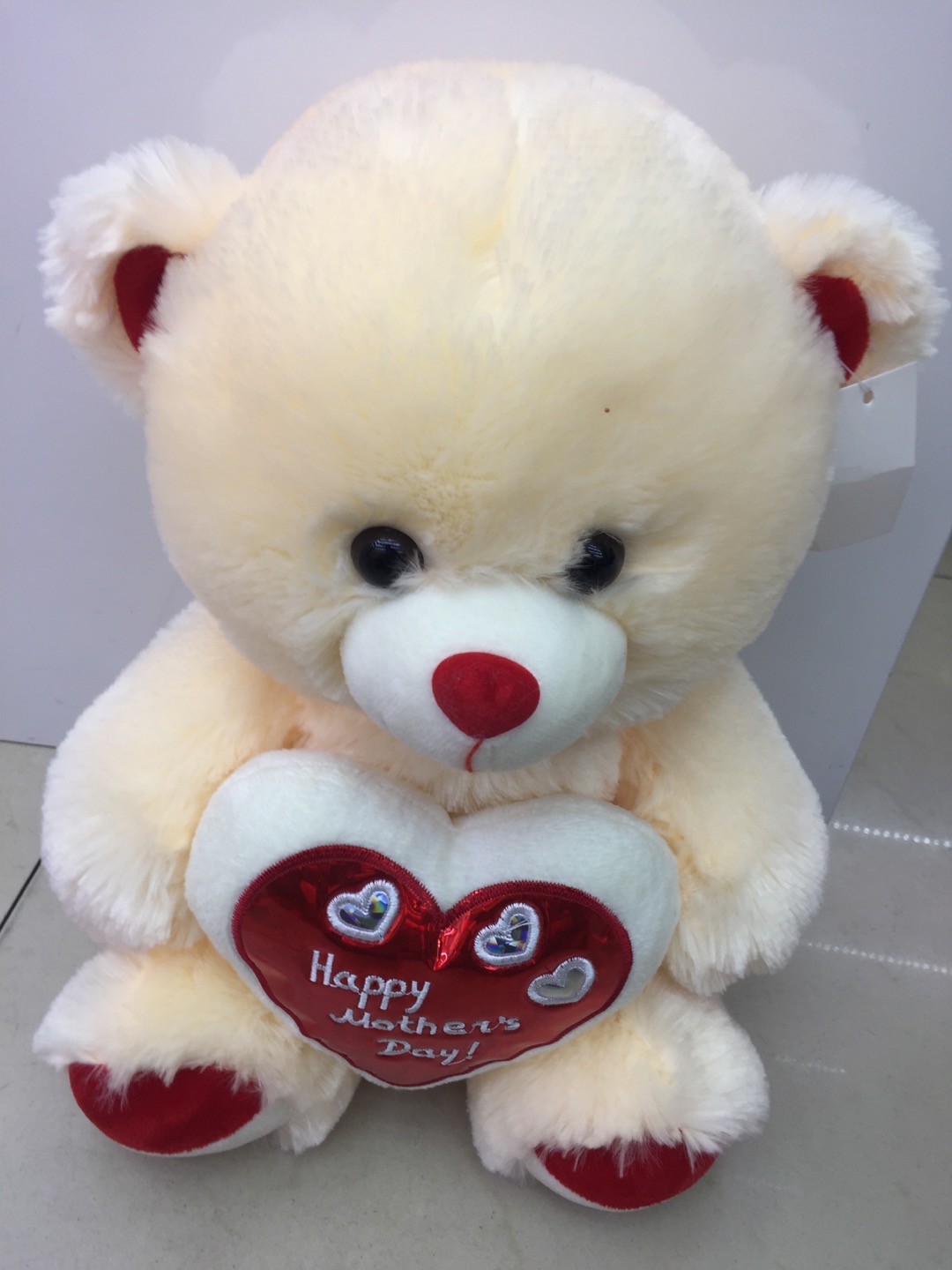 Plush heart bear doll, cartoon doll, cloth doll