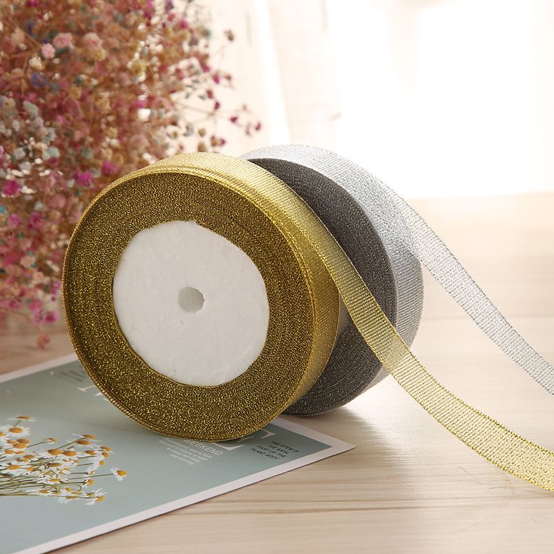 2厘米金银葱圣诞节日装饰DIY辅料蛋糕盒捆绑带产品图