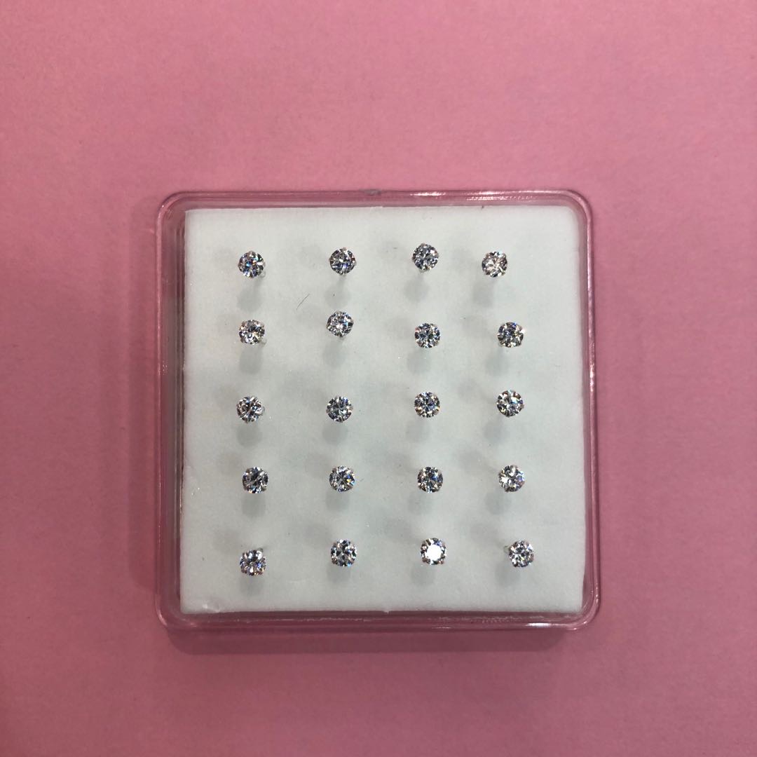 S925 Silver diamond zircon Stud earrings fashion simple everything student female Korean version ear accessories thumbnail
