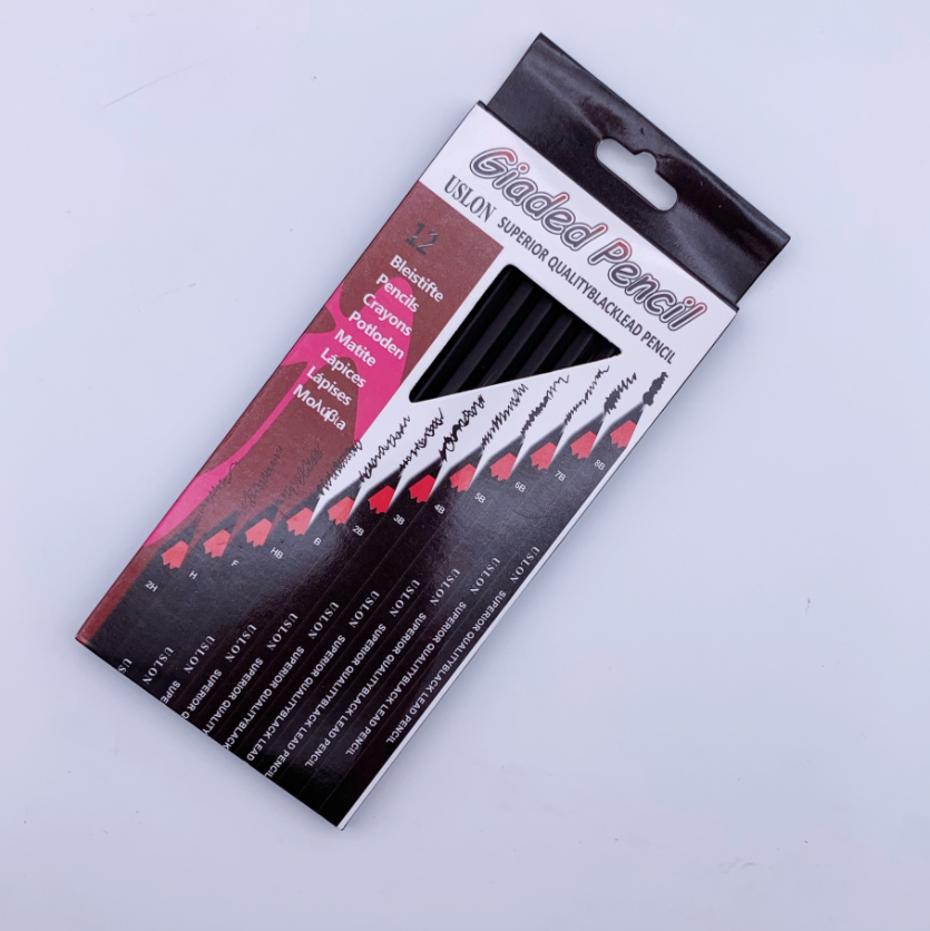 Advanced Core 12 Color Black Wood Round Rod Color Lead Black Wood Color Pencil 12 Color