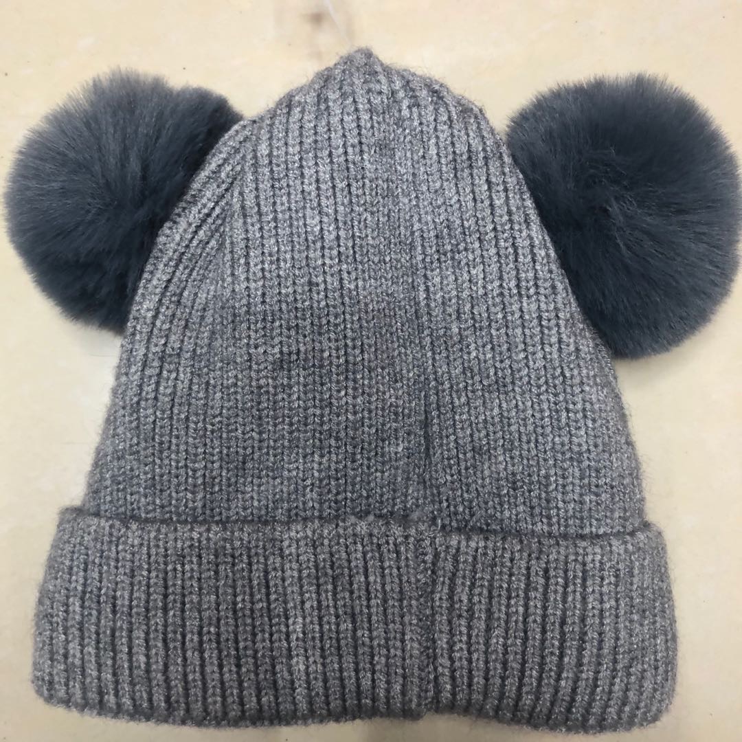 Hat Lady Winter Sweet Cute Embroidery Pattern Fox Hairball Wool Hat Thickened Warm Korean Knit Hat Tide Specification drawing