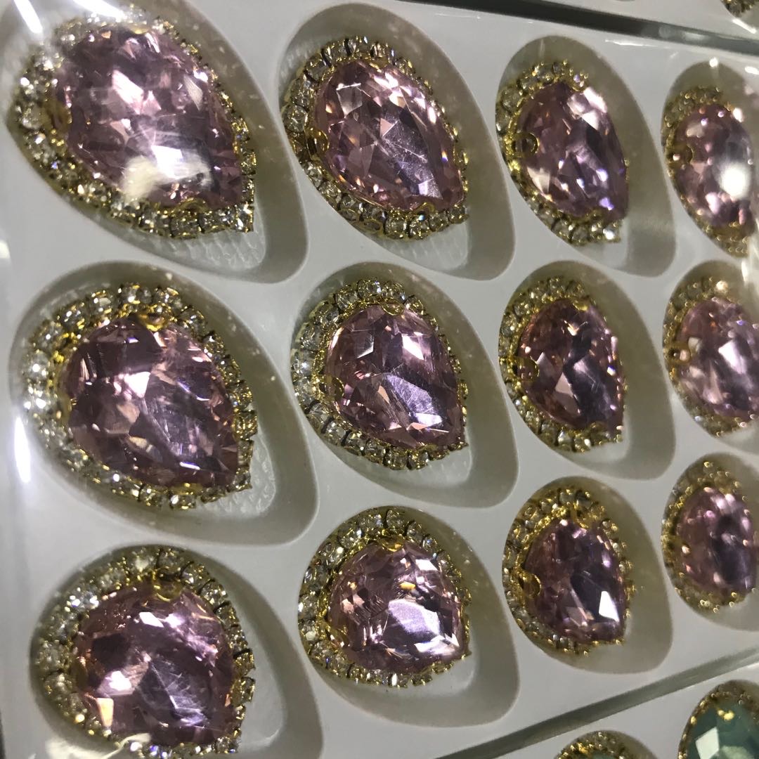 美甲平底钻饰品混色玻璃水钻桃心钻DIY钻幻彩钻闪钻小钻细节图