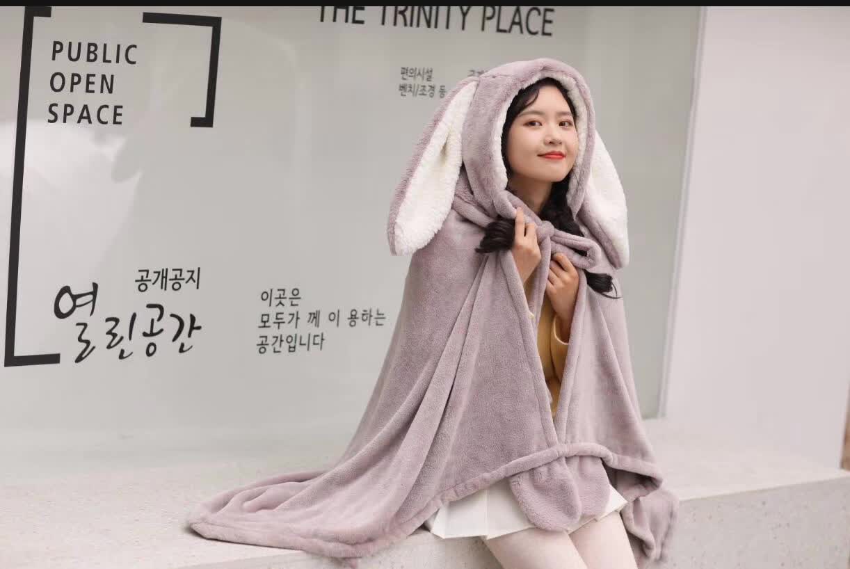 Big rabbit ears cloak warm fashion cotton soft explosion factory direct sales thumbnail