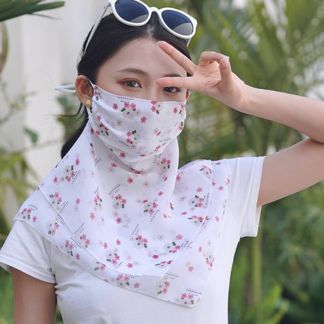 sunscreen seaside triangle scarf neck mask