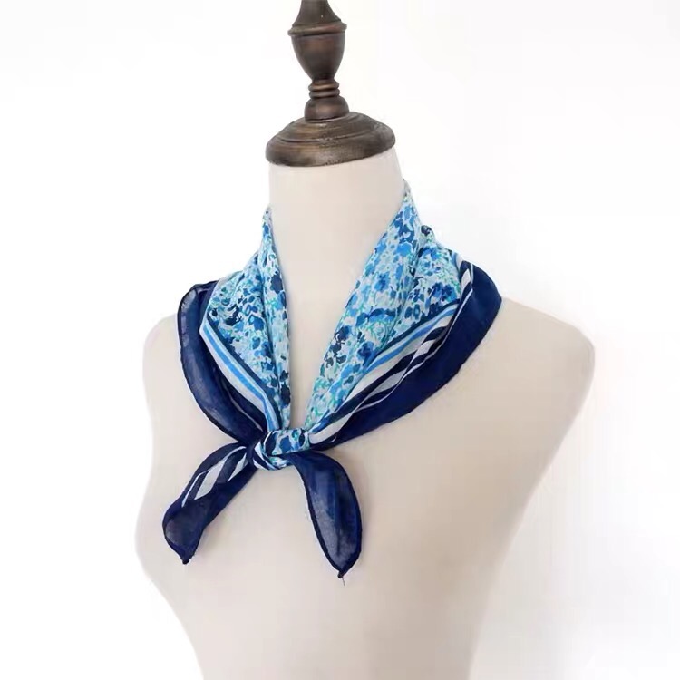 Cotton Floral Small Square Scarf Headband Decorative Scarf Scarf Scarf details Picture