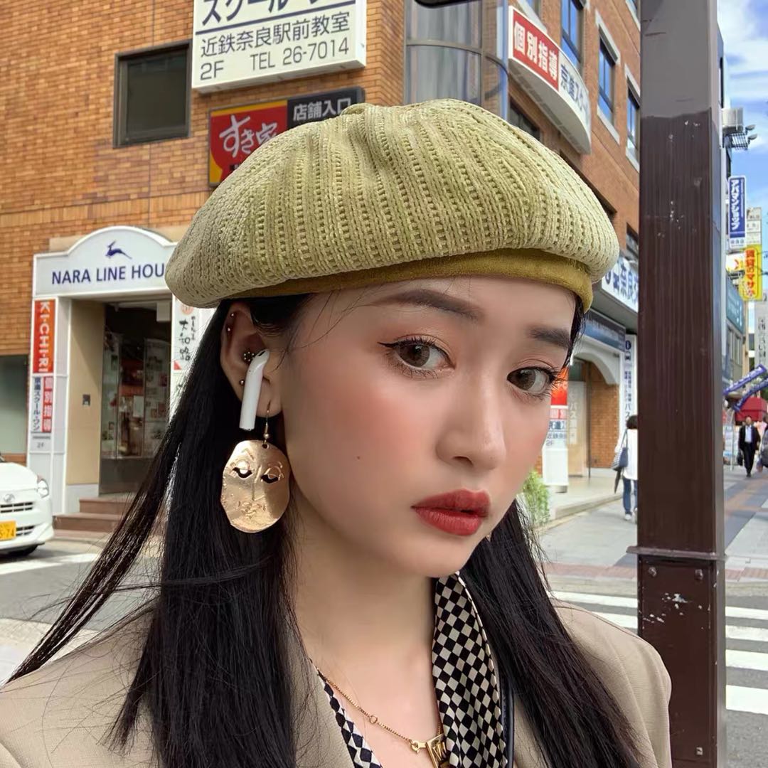 Hat Women's Corduroy Beret Vintage Artsy Hipster Newsboy Hat Painter's Hat Fall/Winter Everything Suny Bud Hat