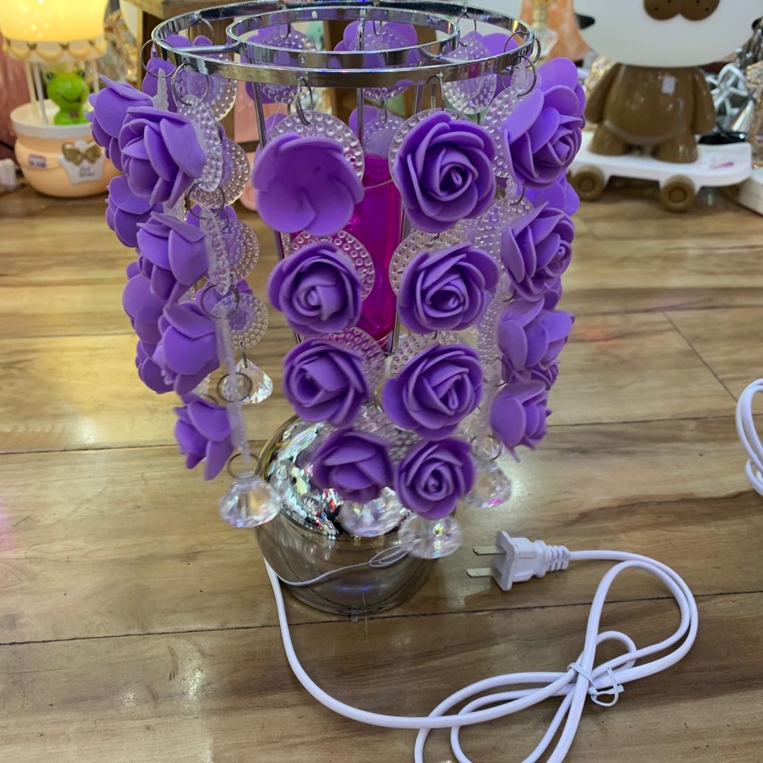 羽毛台灯卧室床头灯创意浪漫可爱少女现代简约天猫精灵智能小夜灯细节图