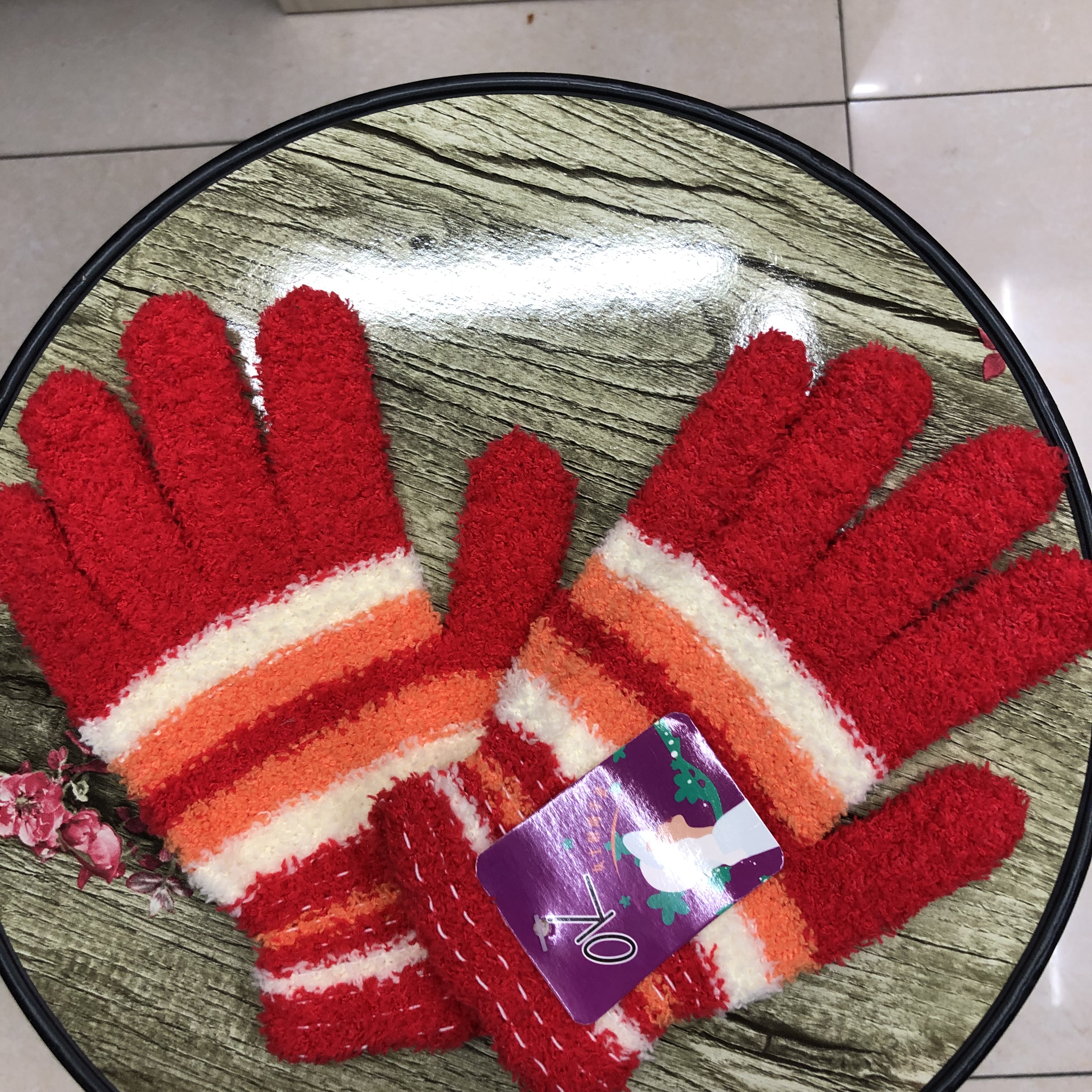 Women's Biker Warm Biker Gloves Large Stretch Knitted Gloves
