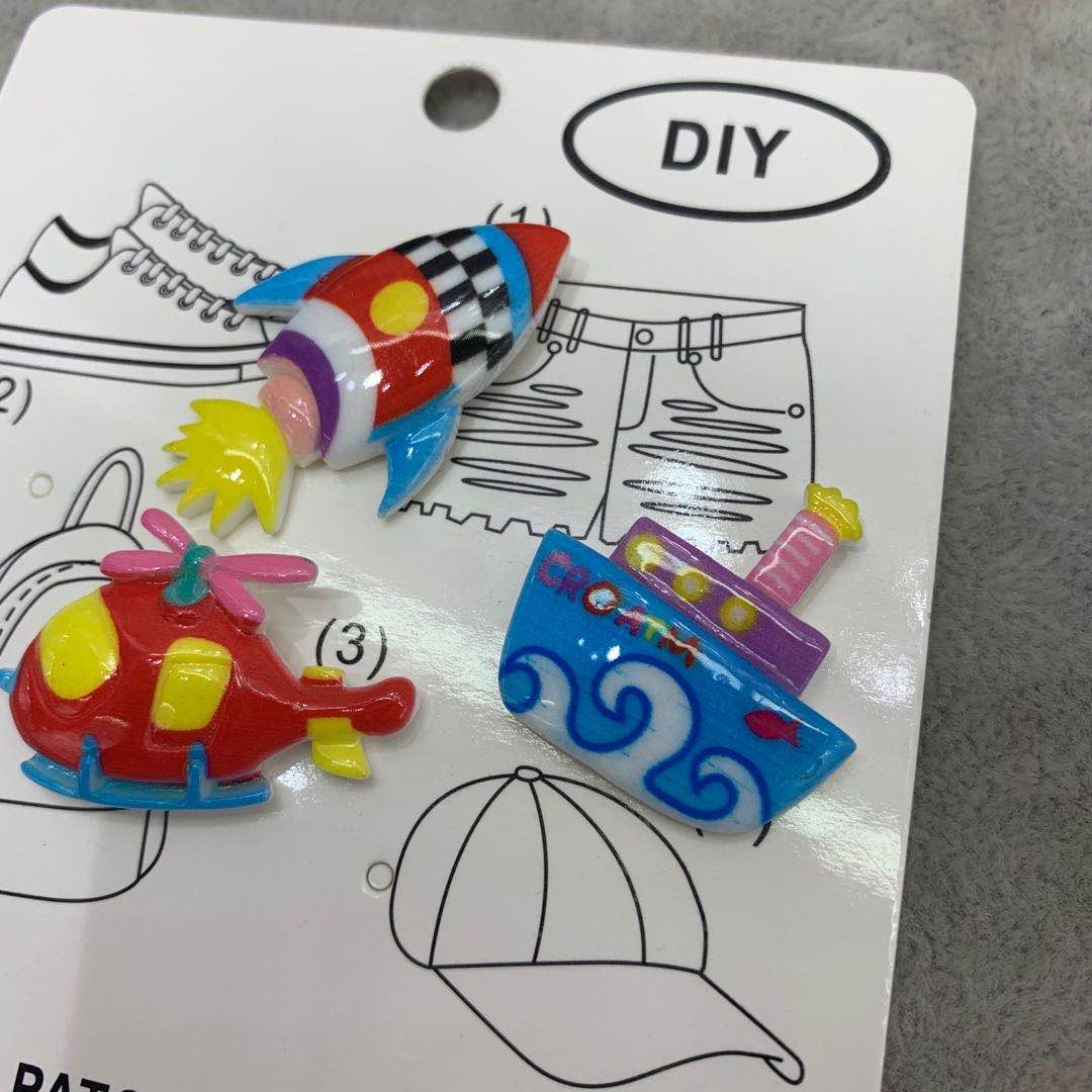 Rocket and other hairpins, cute children's brooches for little girls. "Bag buckle" Specification image