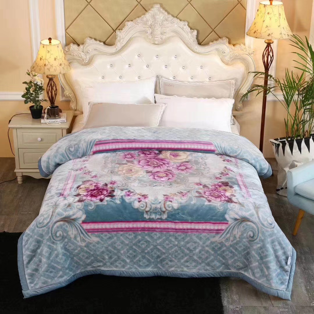 Adult Printed Peony Pattern Blanket Specification drawing