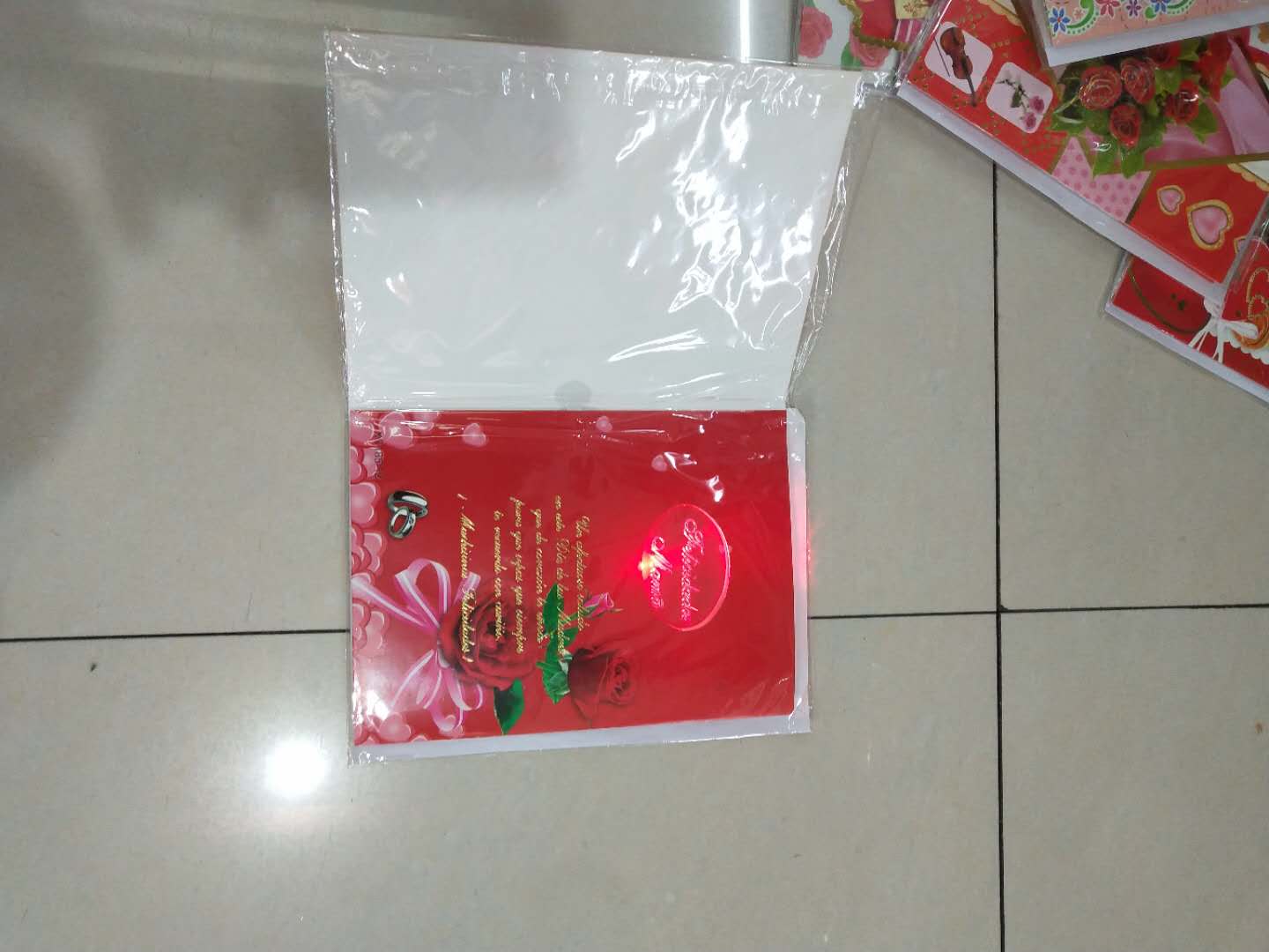 玫瑰花音乐贺卡祝福卡片批发纸张厚实顺滑产品图