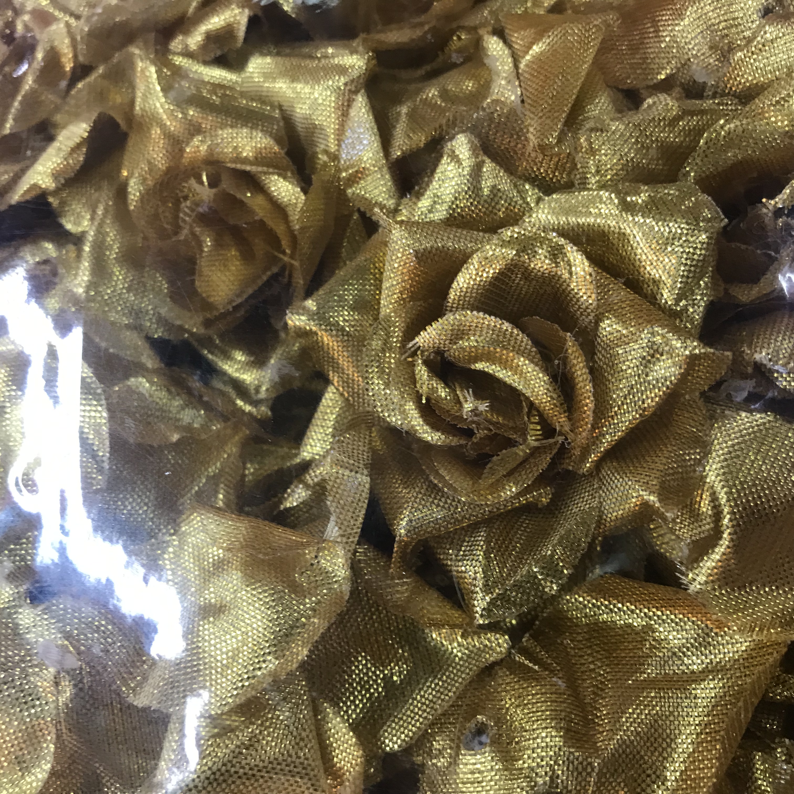 New creative bouquets of golden artificial flowers, diy rose flower heads, bouquets, garlands, mini decorative small flowers, 6cm details Picture