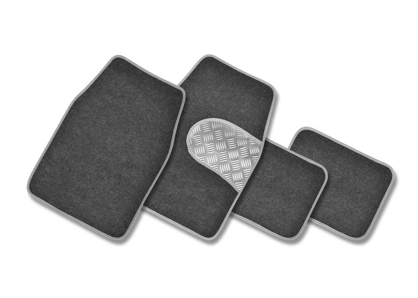 新款四季通用汽车脚垫纯色绒面地毯丝圈防水防滑地垫车通用车垫