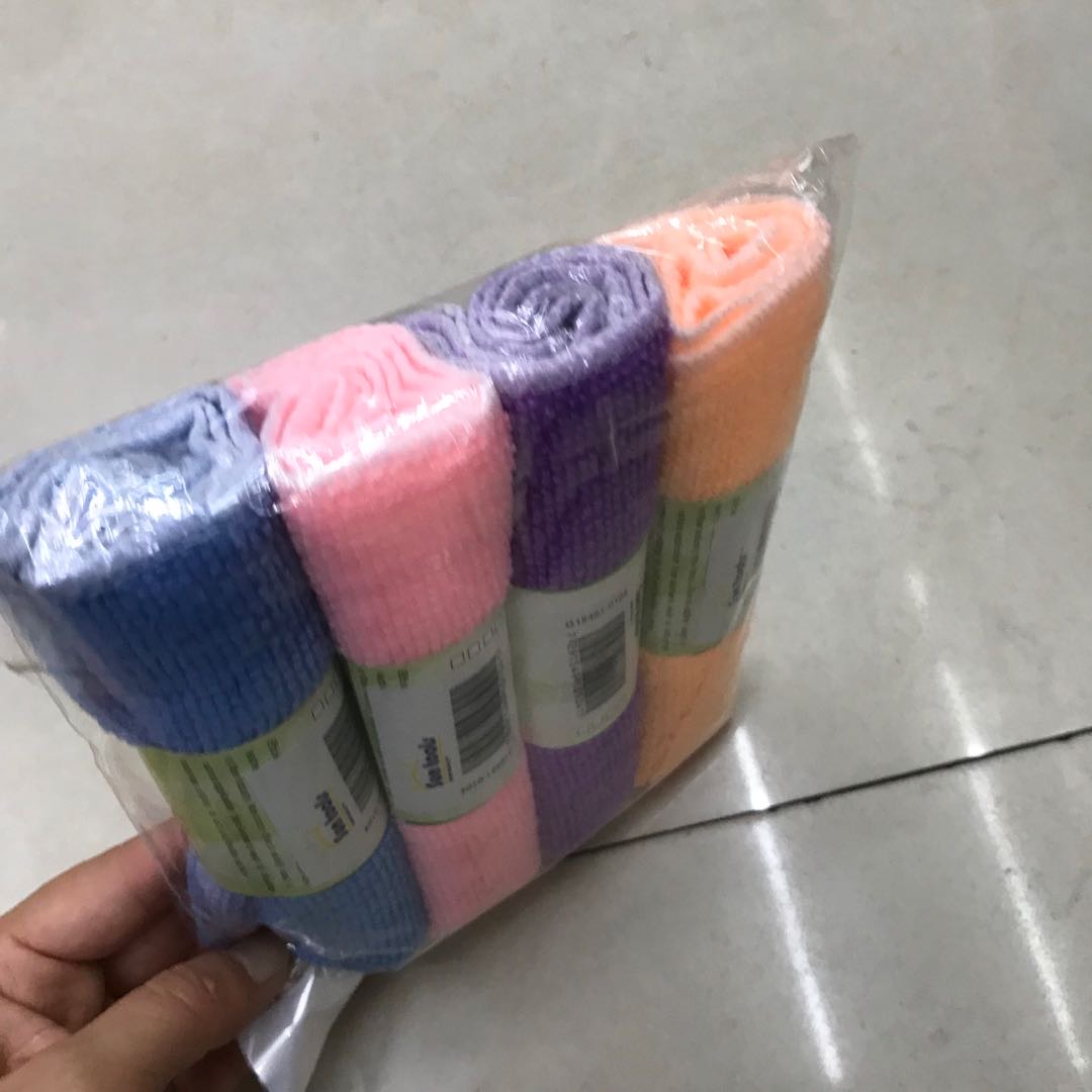 4 Dish Cloths Natural Bamboo Fiber Dish Towels Antibacterial Non-Stick Oil-Free Detergent Large Dish Cloths Specification drawing
