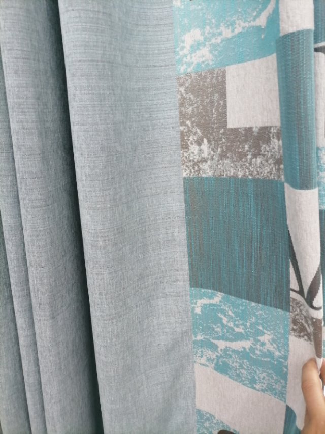 Double-sided cotton and linen high-blackout curtain fabric, simple style living room custom heat insulation and sunshade rental bedroom Specification image