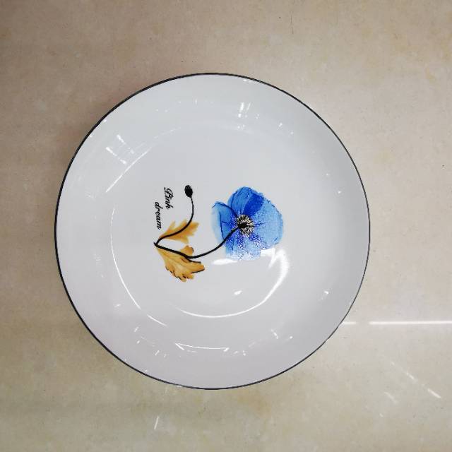 8 Inch Fruit Plate Ceramic Dish Set Tableware Combination Fruit Plate Household Round Lovely Snack Dumplings Dish