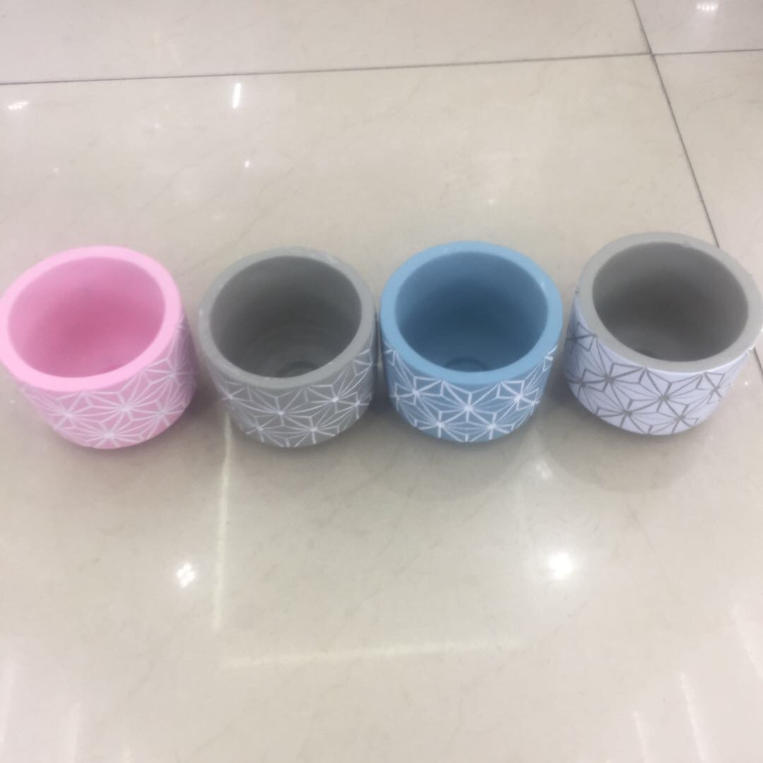 Creative and personalized succulent flowerpots, cement Nordic industrial geometric pattern cylindrical flowerpots