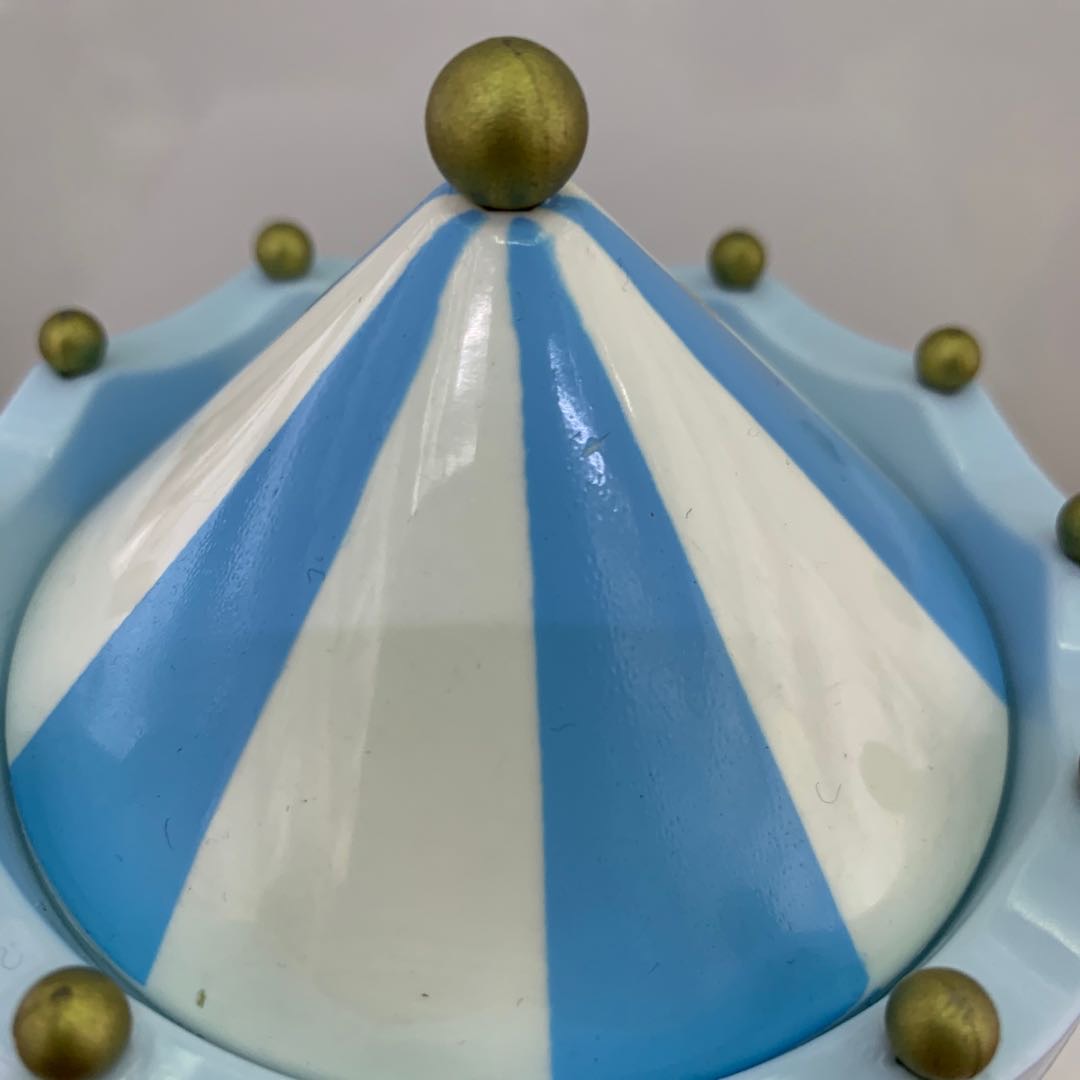 木制旋转木马玩具摆件创意手工工艺品模型旋转木马蓝色产品图