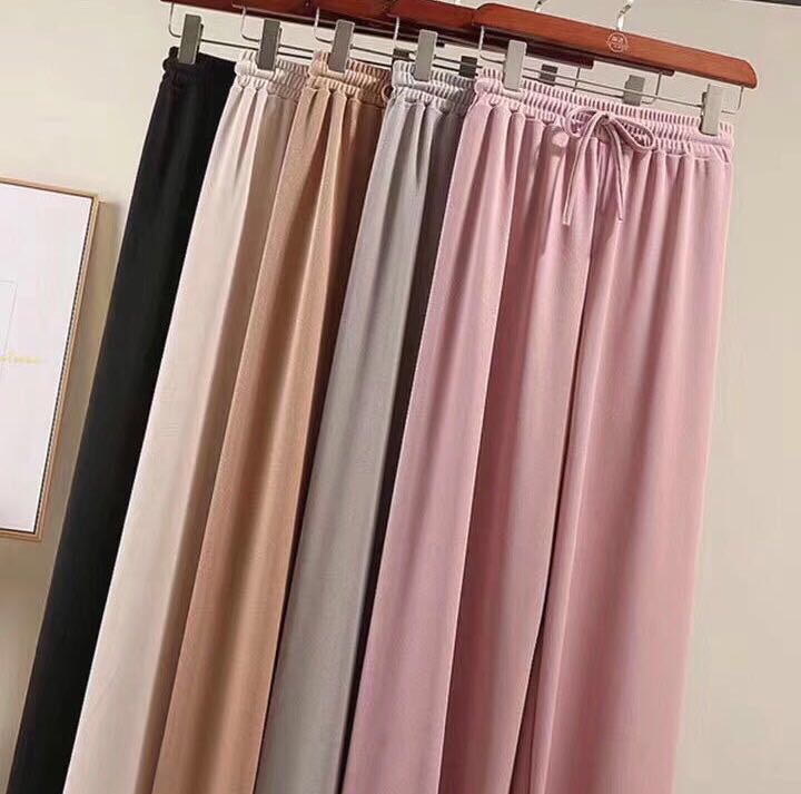Ice Silk knitted wide-leg pants for women 2020 New Korean style summer high-waisted 90% spring and autumn loose straight-leg pants Specification image