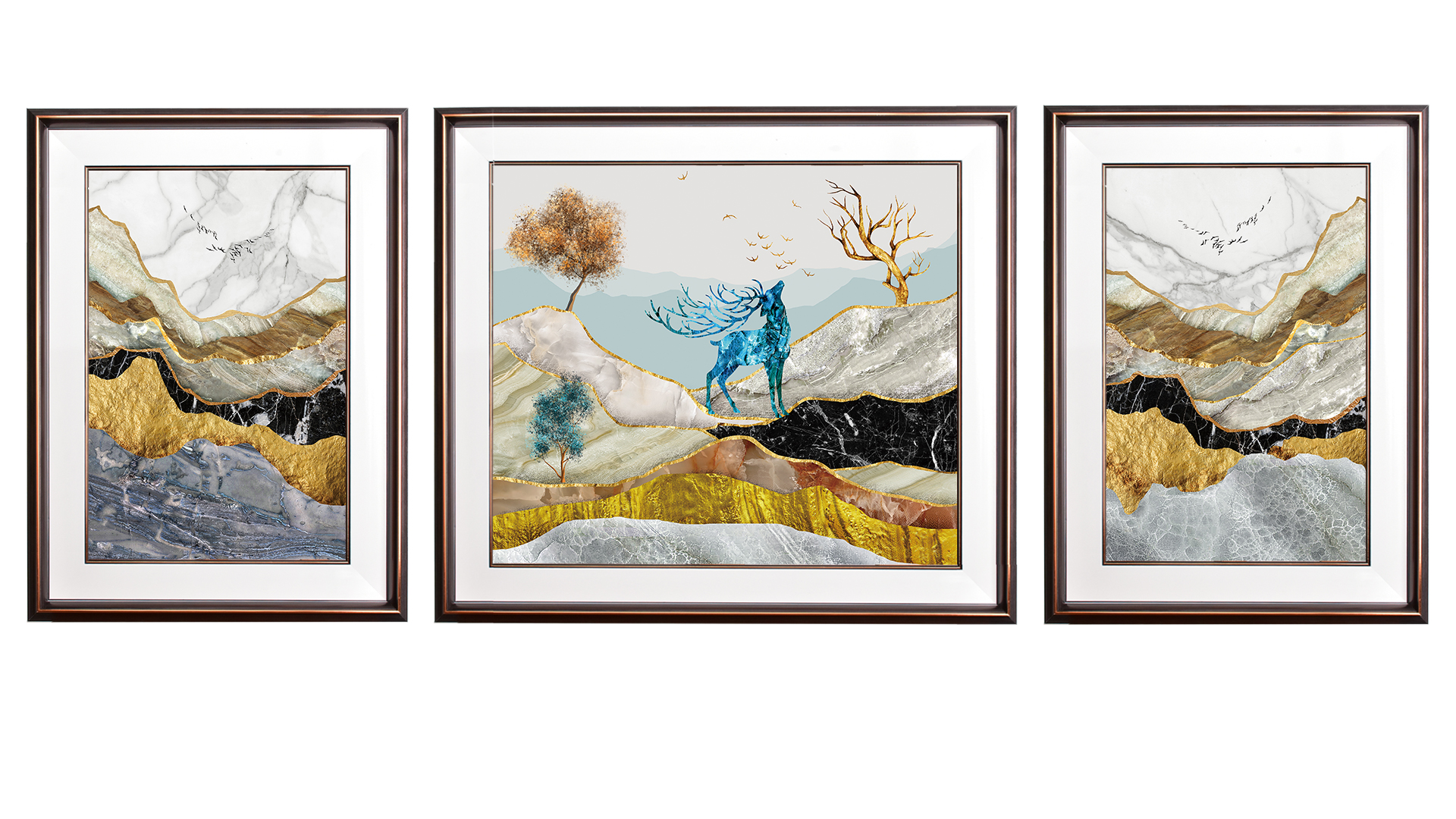 Zhejiang Lianda crafts 80X210cm enamel triplet decorative painting thumbnail