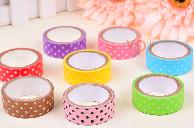 Korea stationery wholesale cloth art tape pastoral spot color diary decorative tape thumbnail