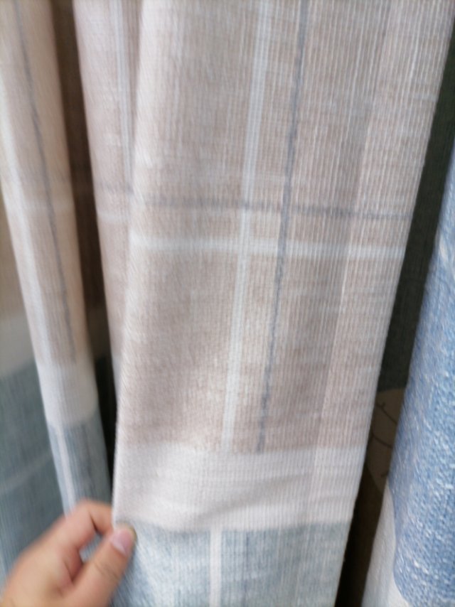 Linen Printed Curtain Fabric Finished Solid Color Living Room Custom Heat Insulation Shading Bedroom details Picture