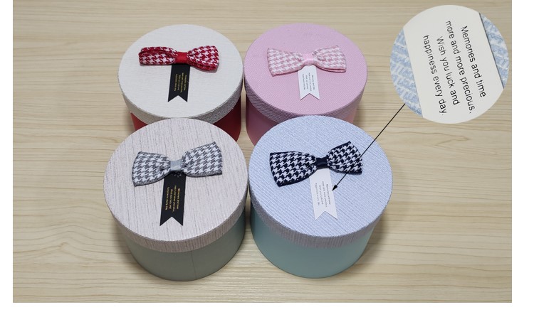 皮绳圆柱形礼品盒圣诞节苹果礼盒礼物包装盒细节图