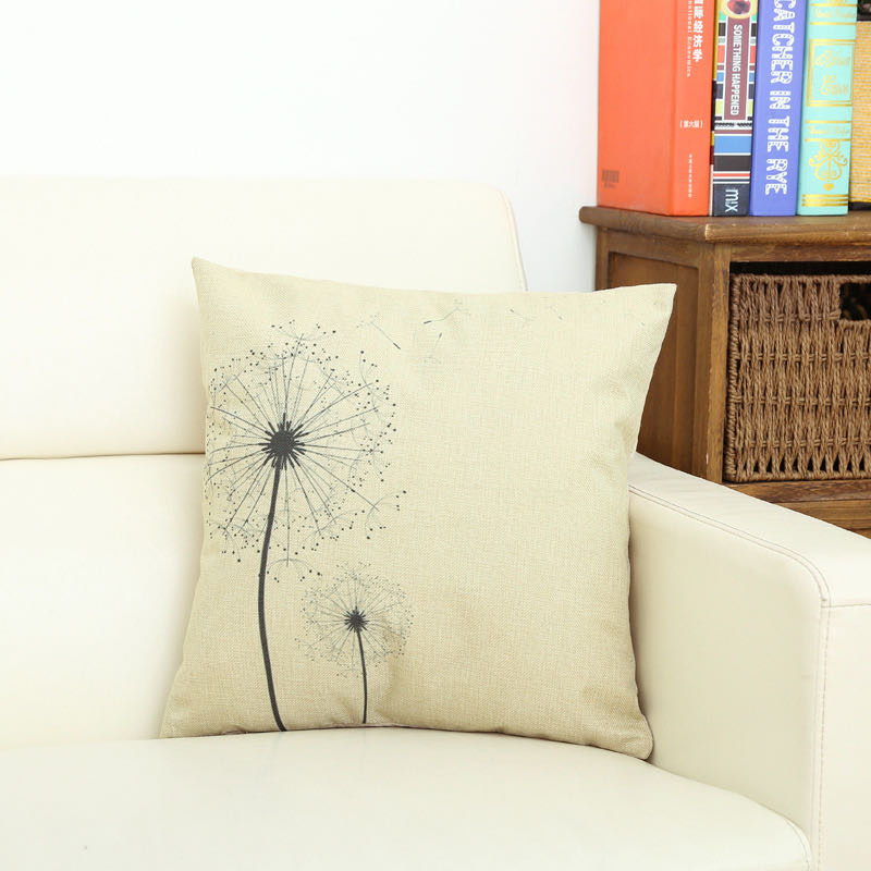 Digital Printing Dandelion Flower Painting Art Creative Throw Pillow 45*45 Specification drawing
