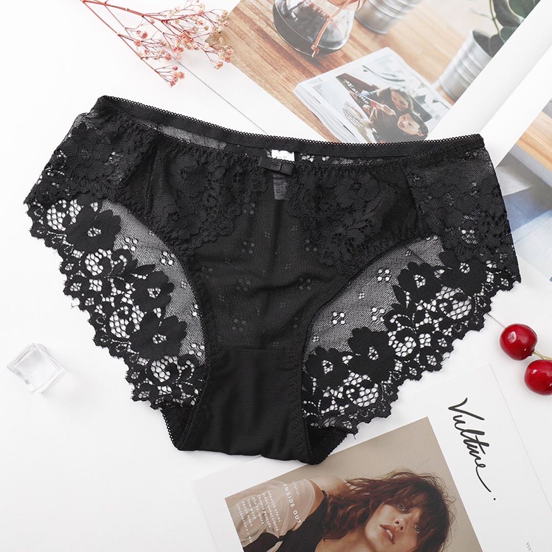 Mesh Transparent Mid-Waist Belly Traceless Breathable Plus Size Briefs